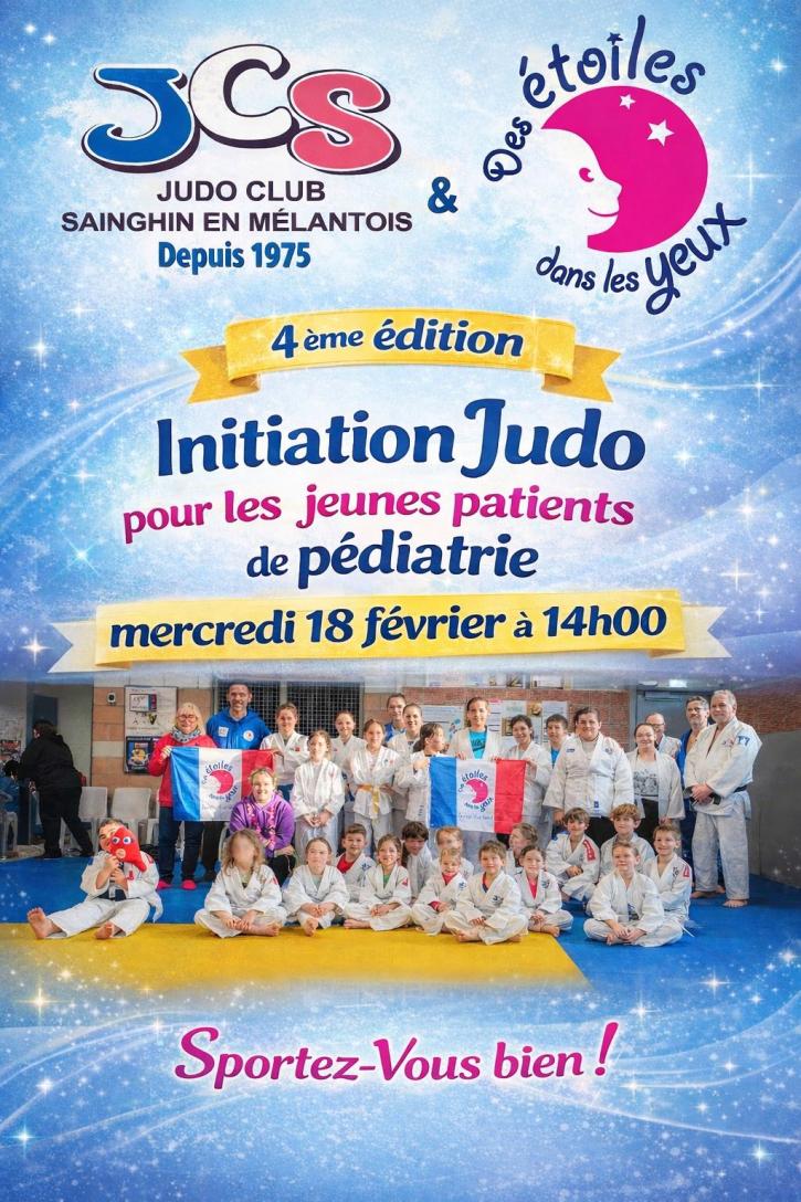 Affiche initiation judo pour les jeunes patients de pédiatrie